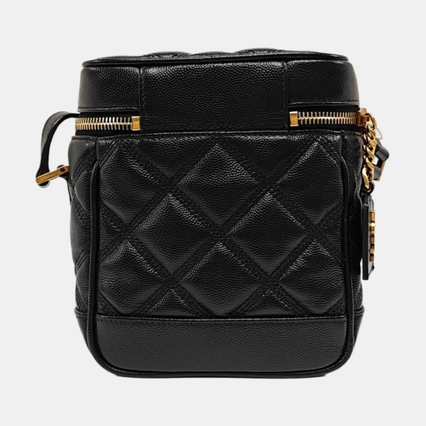 80'S VANITY Quilted Calfskin Black
