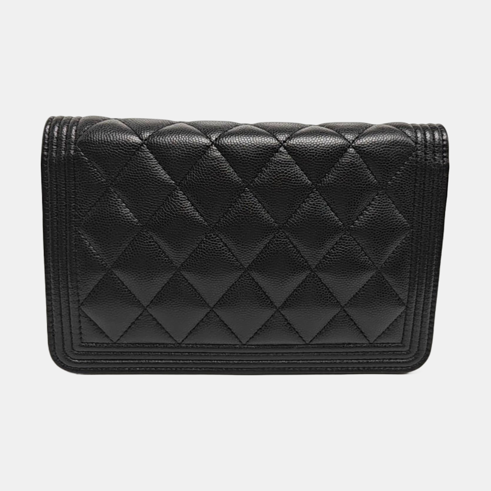 BOY CHANEL Mini Quilted Grained Calfskin Black