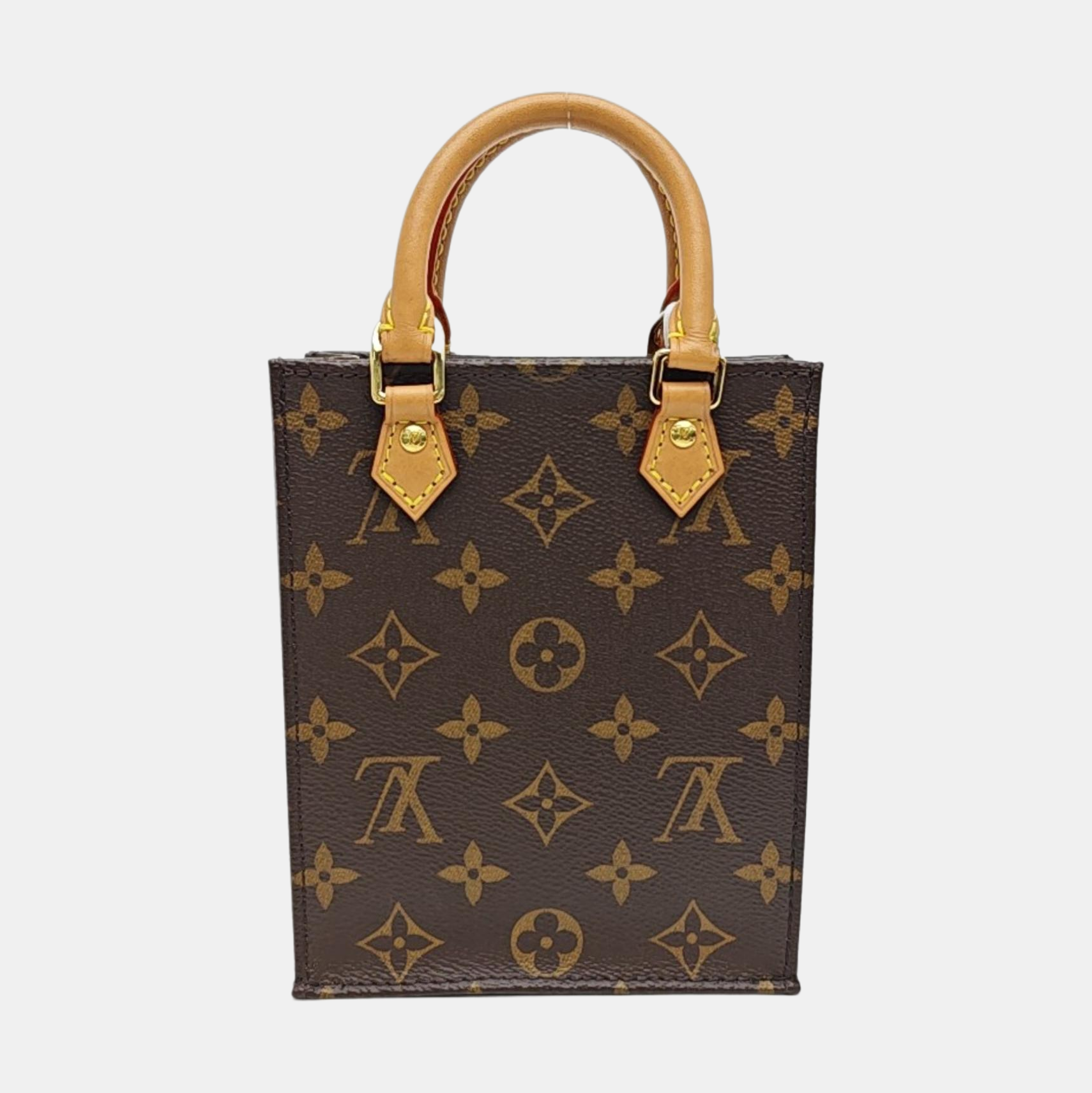 SAC PLAT Mini Monogram Coated Canvas Brown