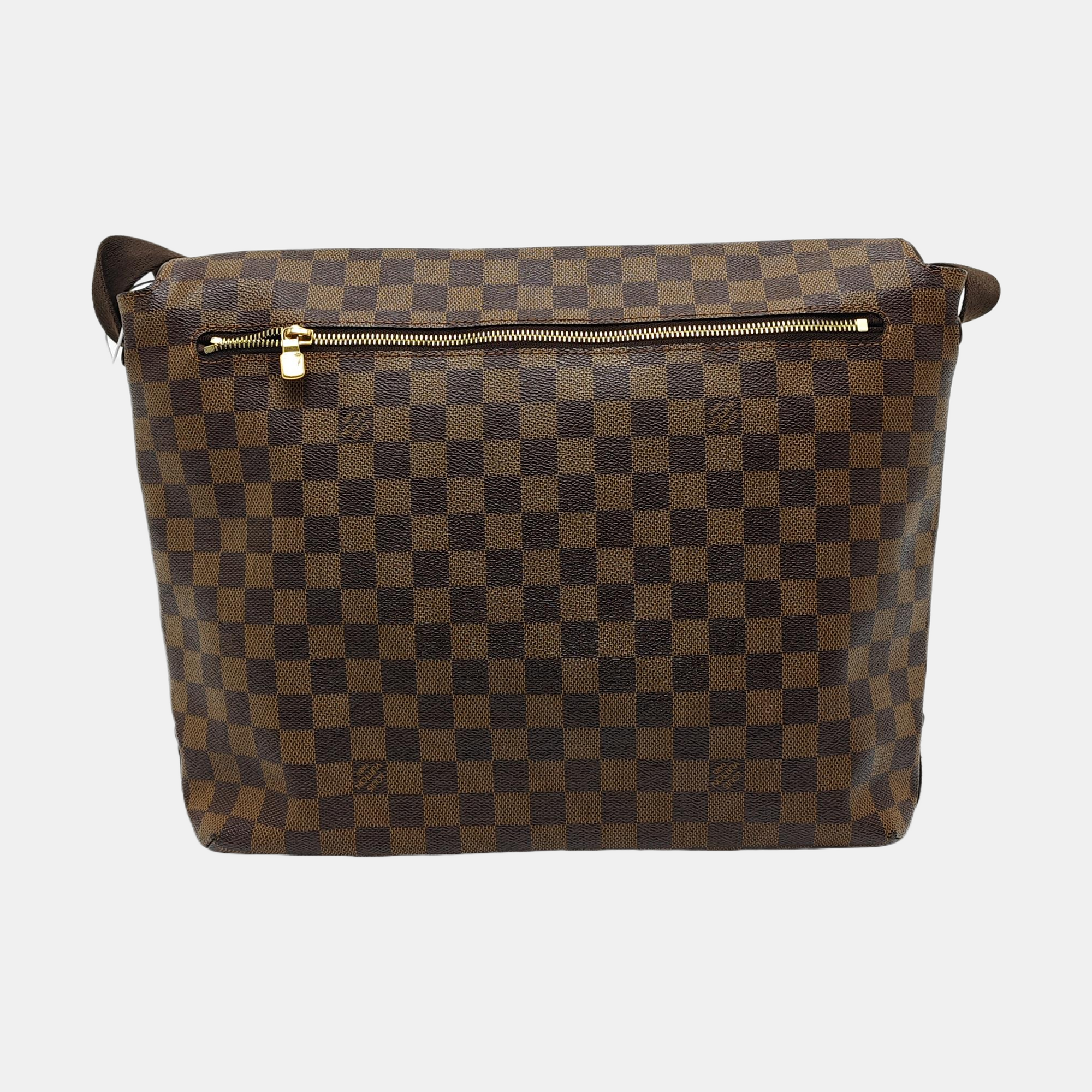 BROOKLYN MM Damier Ebene Coated Canvas Brown