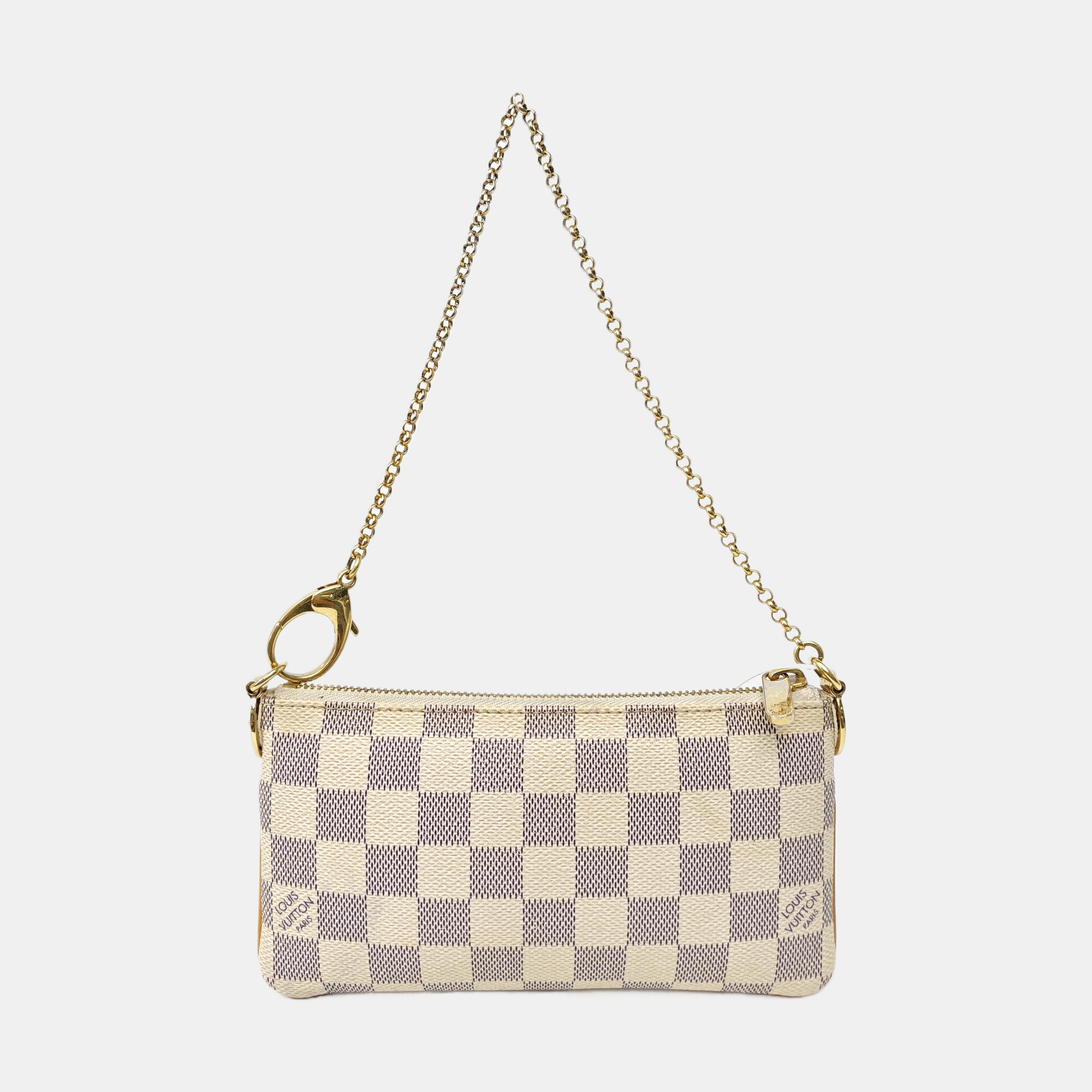 VINTAGE MILLA MM Damier Azur Coated Canvas White
