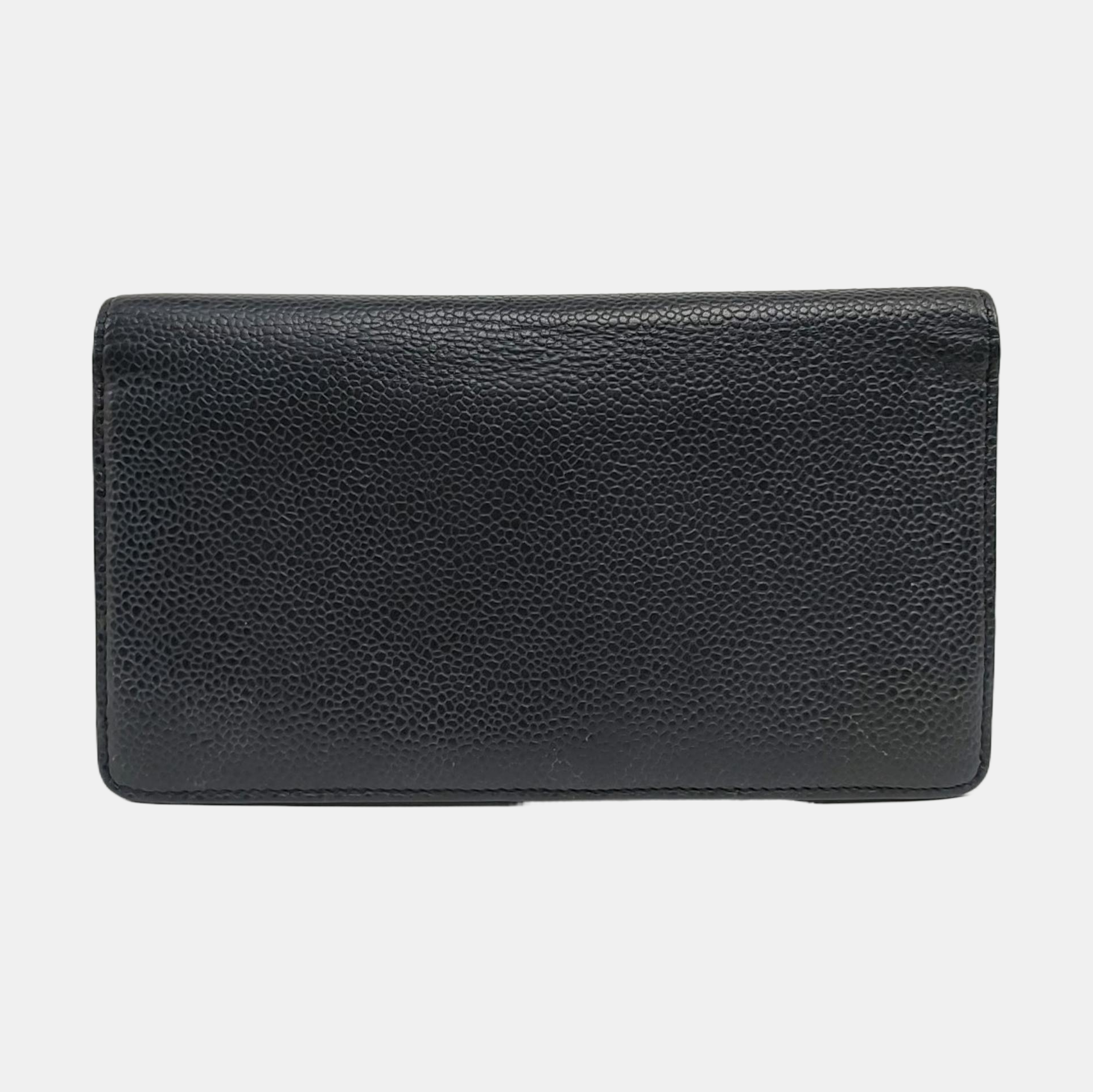 Grained Calfskin Wallet Black
