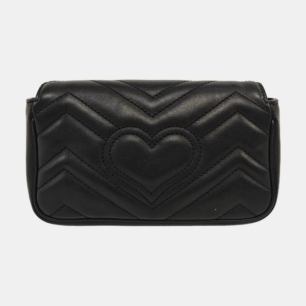 GG Marmont Mini Quilted Calfskin Black