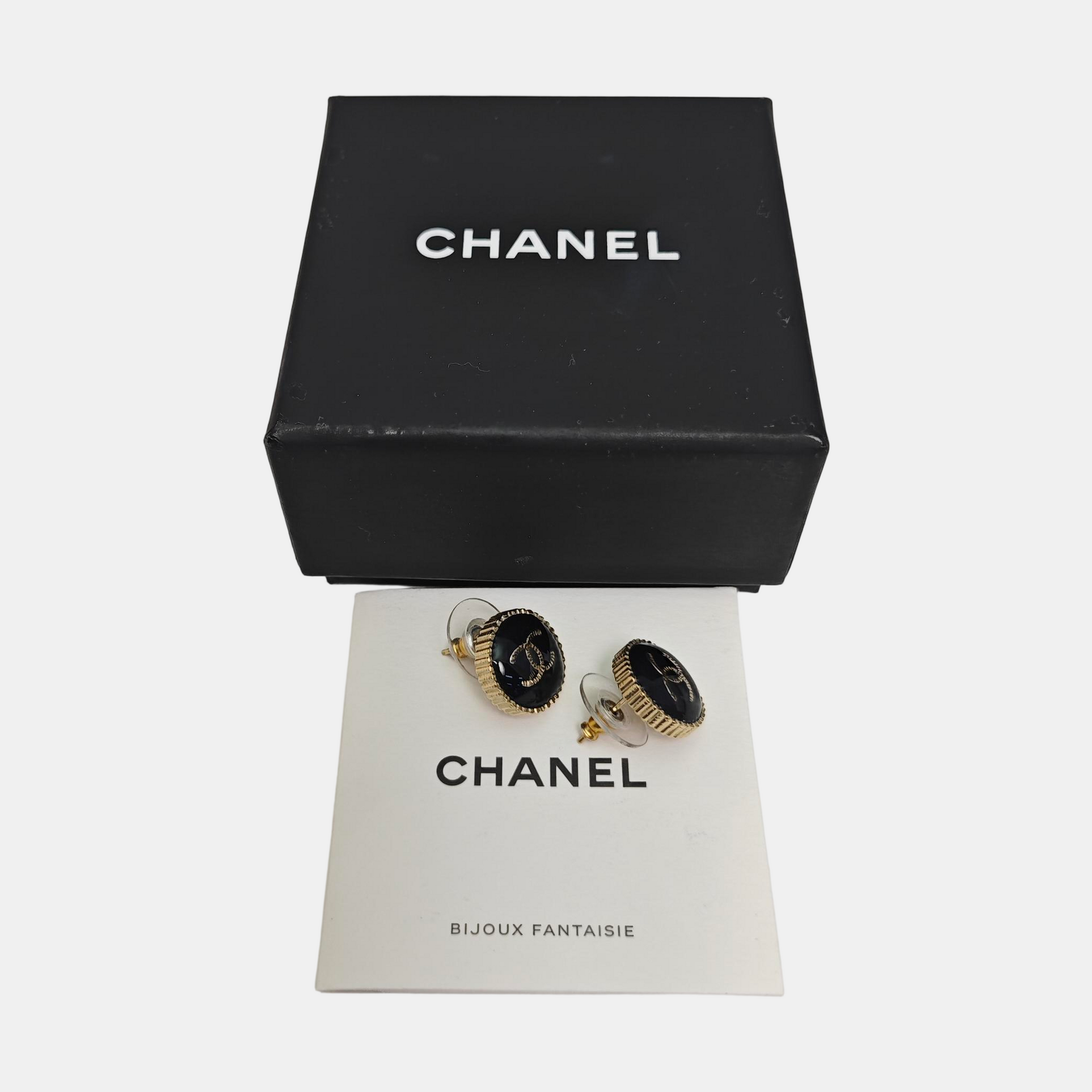 Metal Black Stud Earrings