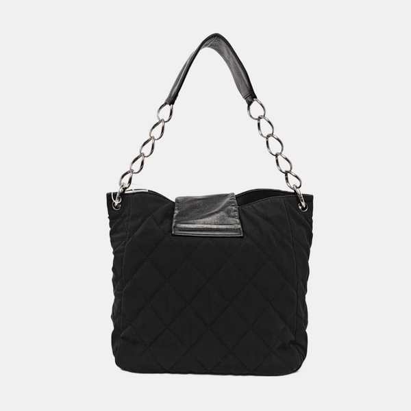 Authenticated pre-owned  2.55 Quilted Nylon Black - Top Handle Bag at Looply