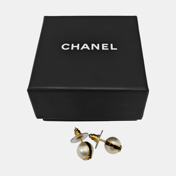 Faux Pearl White Stud Earrings