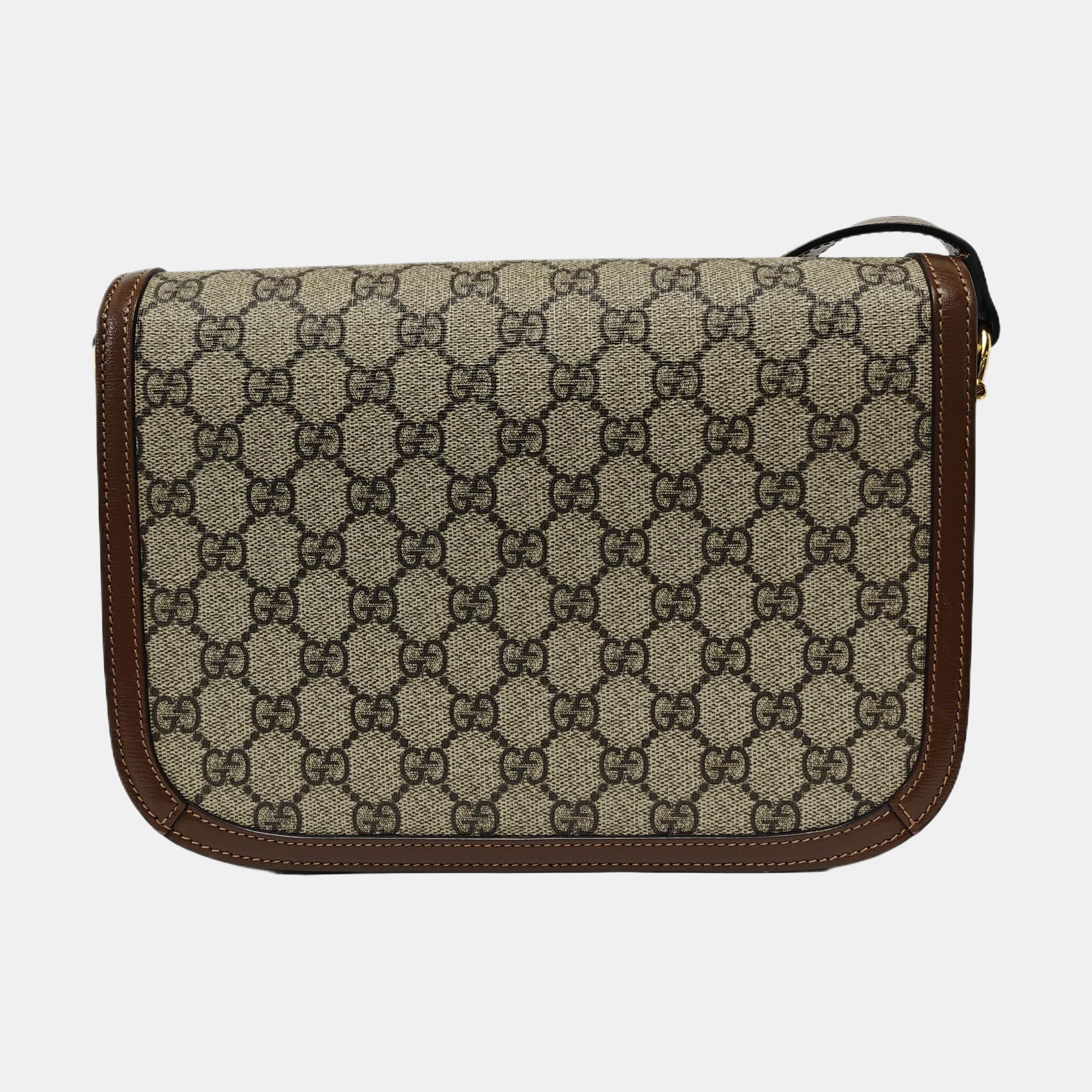 Horsebit 1955 Medium Monogram Coated Canvas Beige
