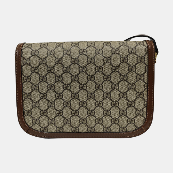 Horsebit 1955 Medium Monogram Coated Canvas Beige