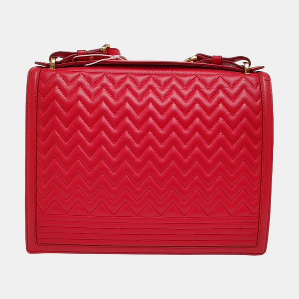 Quilted Leather Shoulder Bag Red
