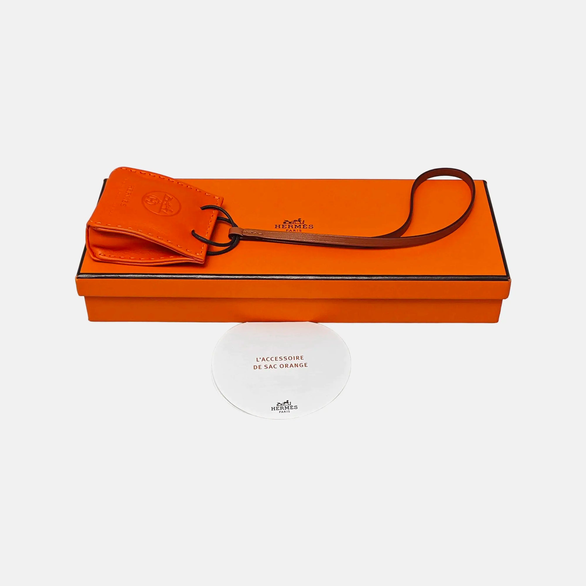 Leather Bag Charm Orange