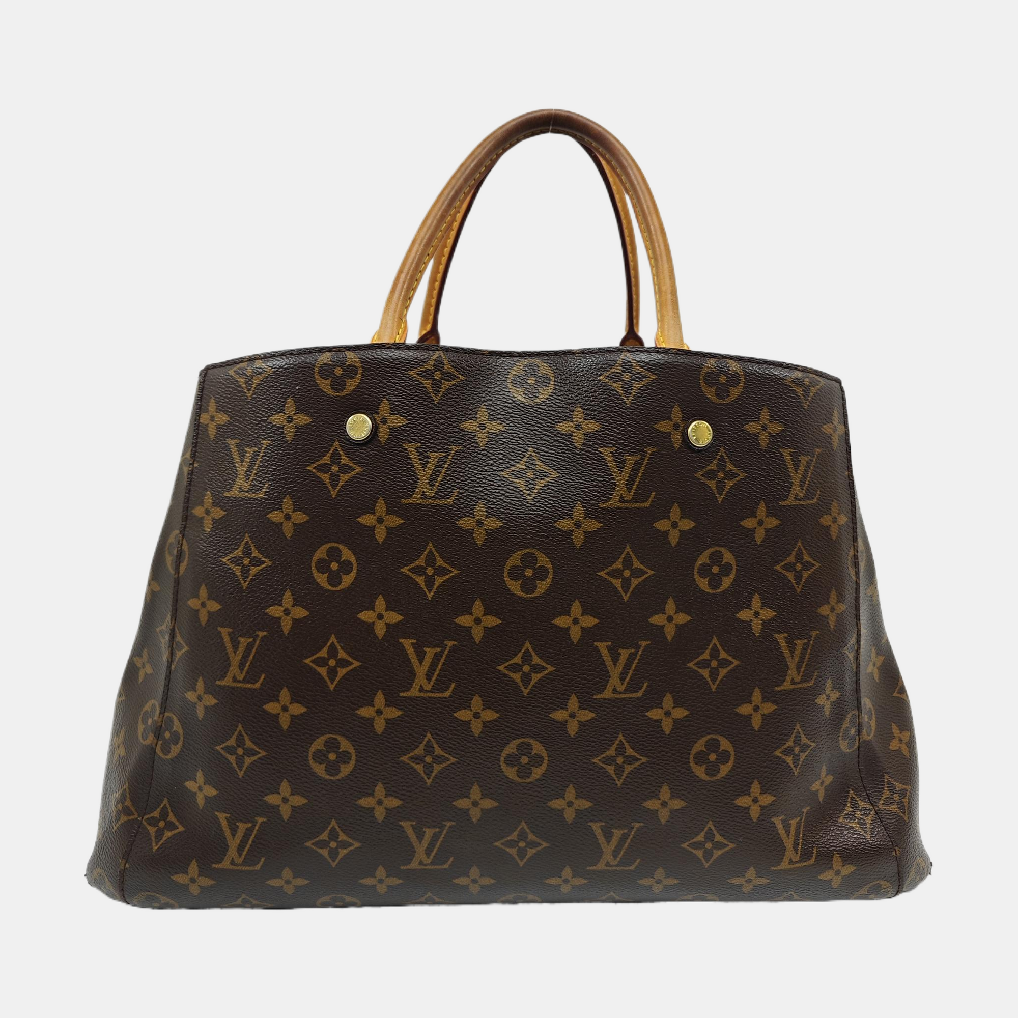 MONTAIGNE GM Monogram Coated Canvas Brown