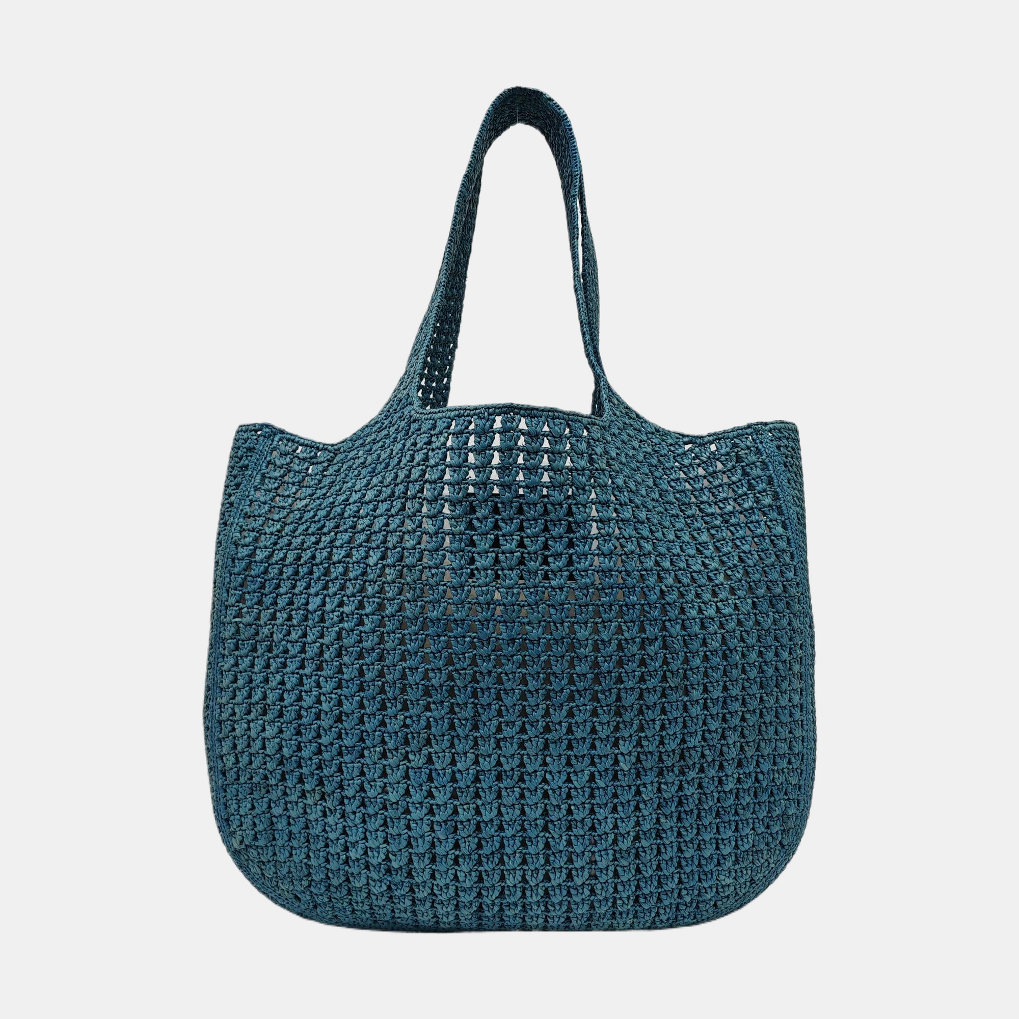 Large Straw Blue