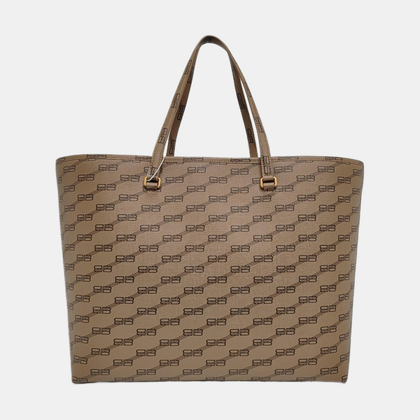 Coated Canvas Tote Bag Brown