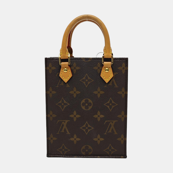 SAC PLAT Mini Monogram Coated Canvas Brown