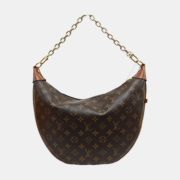 LOOP HOBO Monogram Coated Canvas Brown