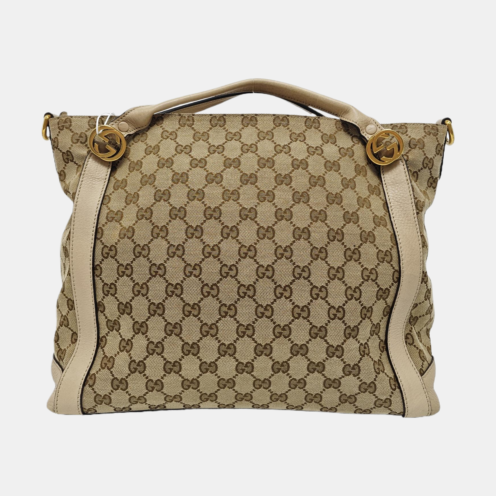 Monogram Canvas Tote Bag Beige