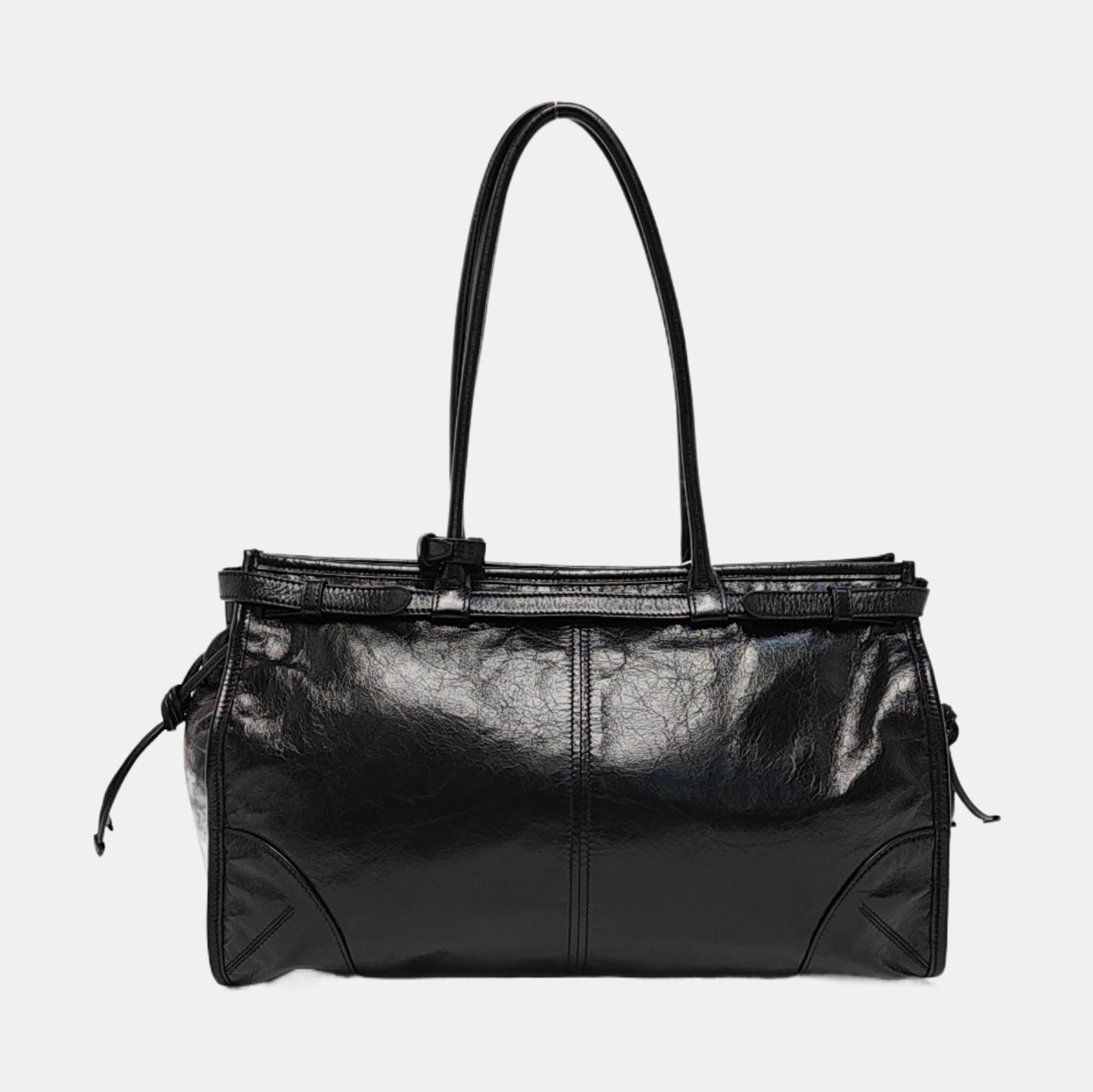 Quilted Calfskin Shoulder Bag Large Black