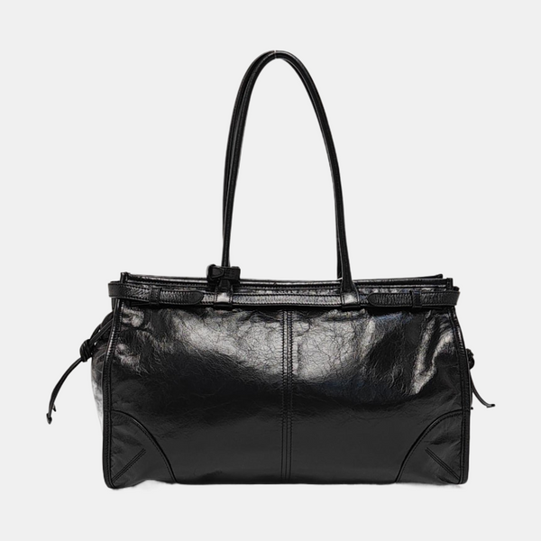 Quilted Calfskin Shoulder Bag Large Black