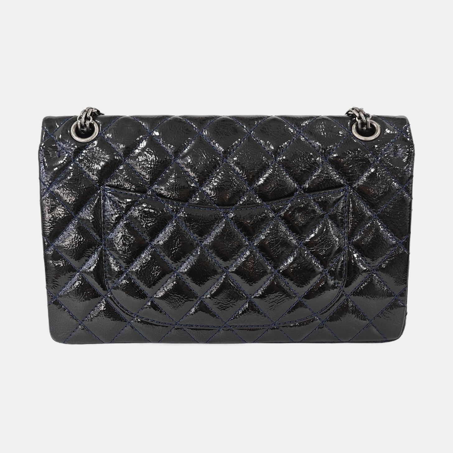 Authenticated pre-owned  2.55 227 (jumbo) Quilted Patent Leather Blue - Shoulder Bag at Looply