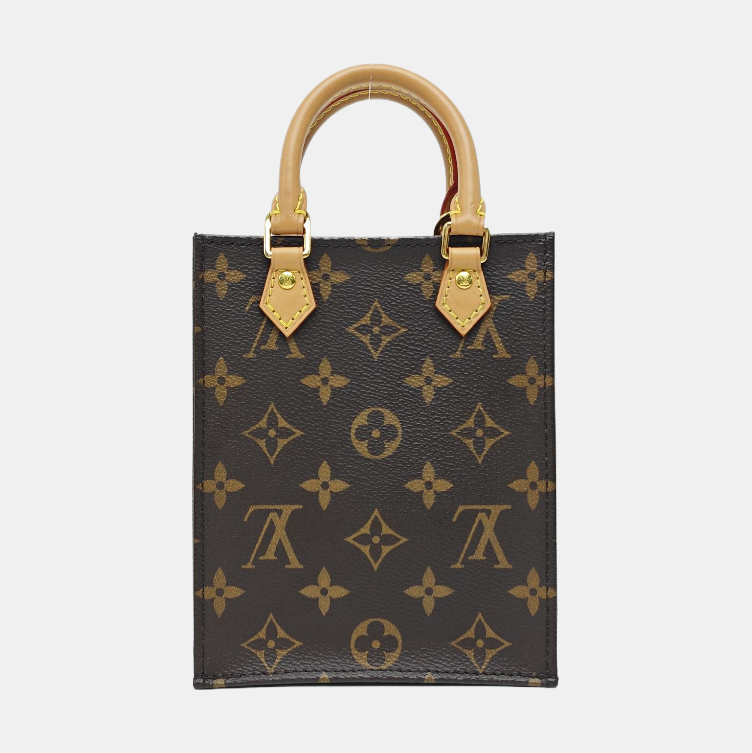 SAC PLAT Mini Monogram Coated Canvas Brown