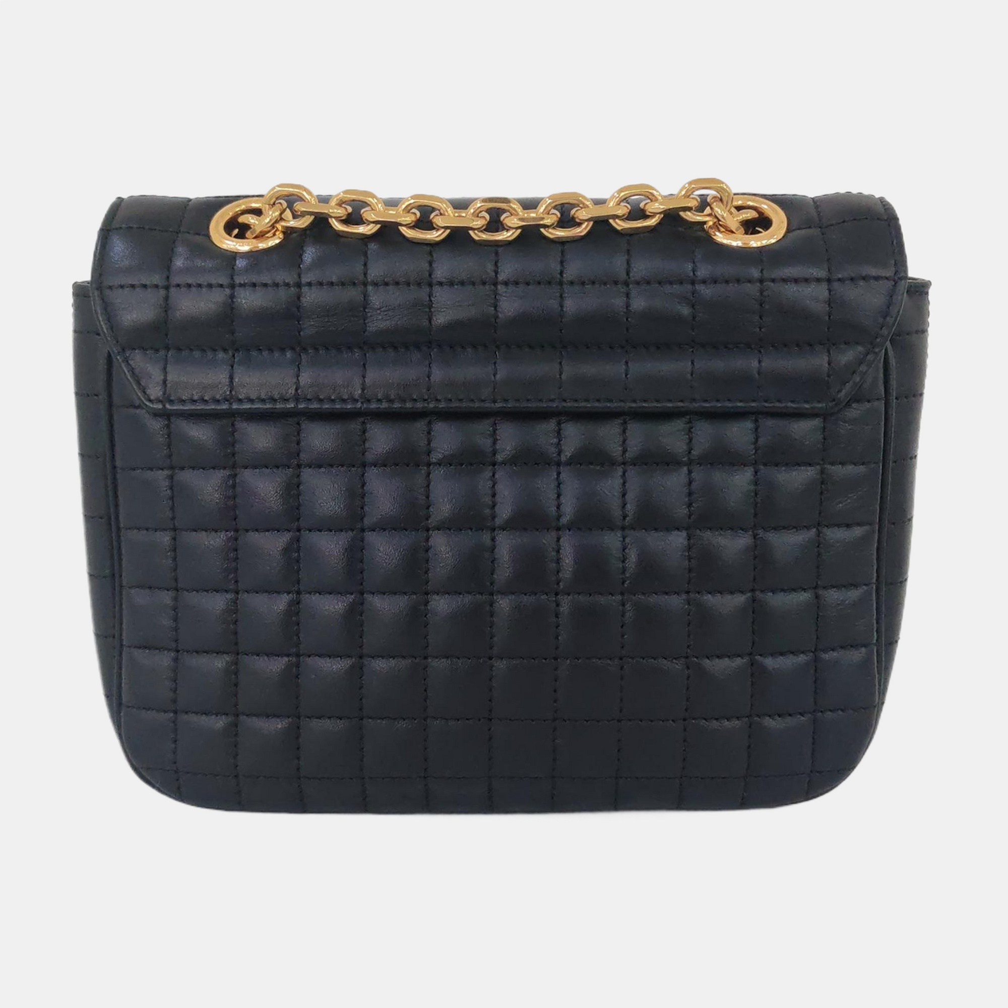 C Small Quilted Calfskin Black