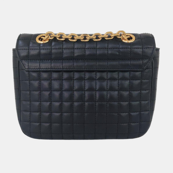 C Small Quilted Calfskin Black