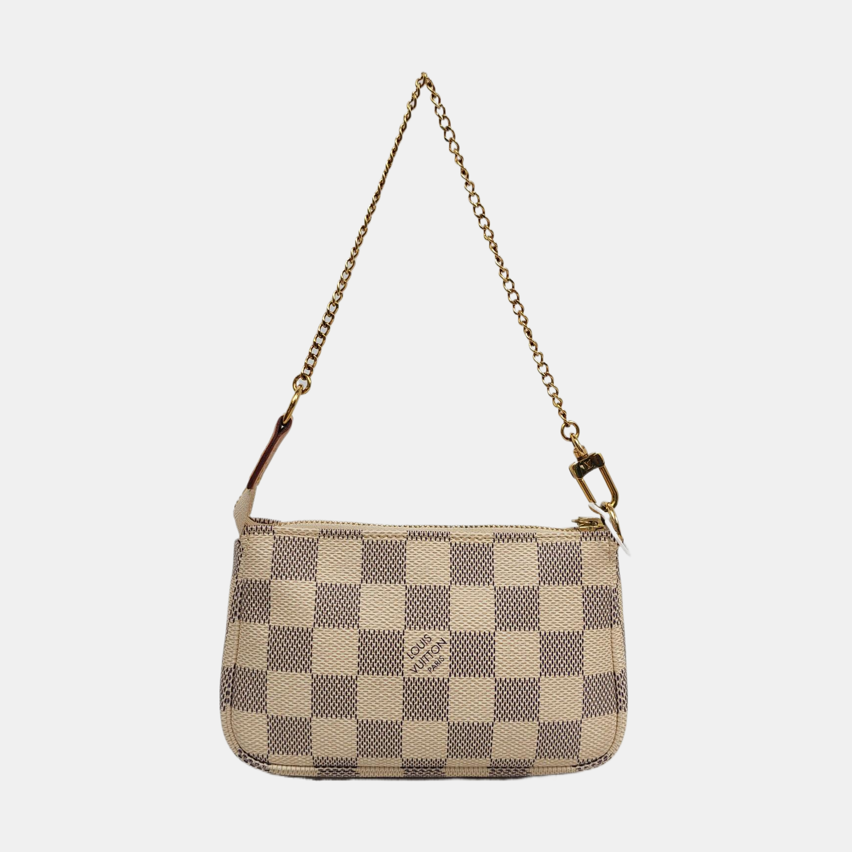 Authenticated pre-owned  ACCESSOIRES Mini Damier Azur Coated Canvas White - Top Handle Bag at Looply