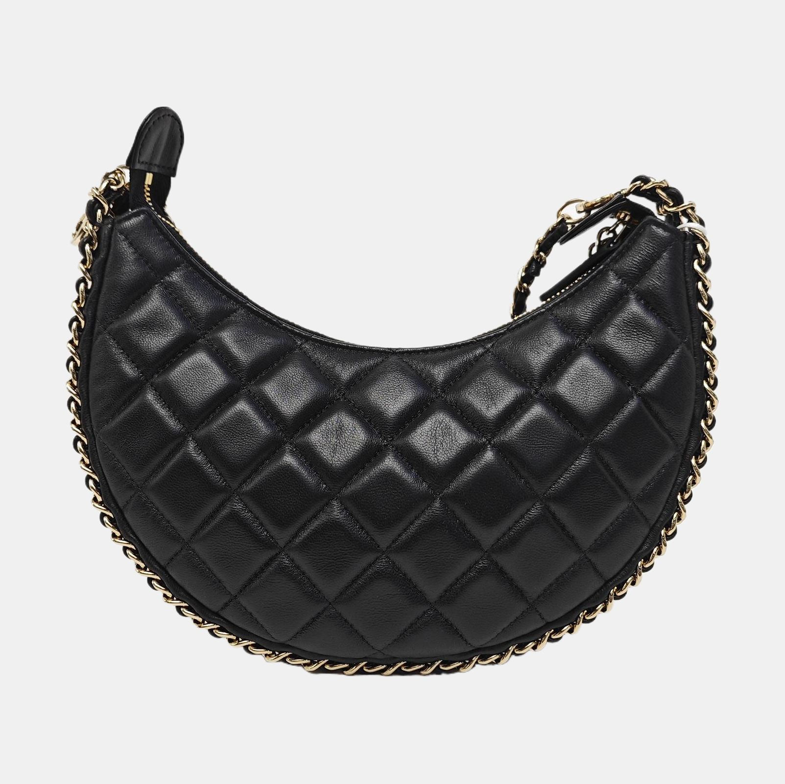 Quilted Lambskin Shoulder Bag Black