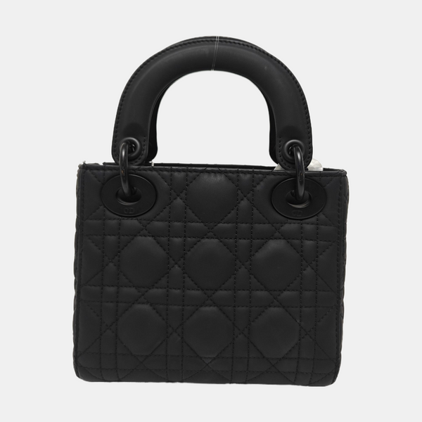 Lady Dior Mini Cannage Calfskin Black