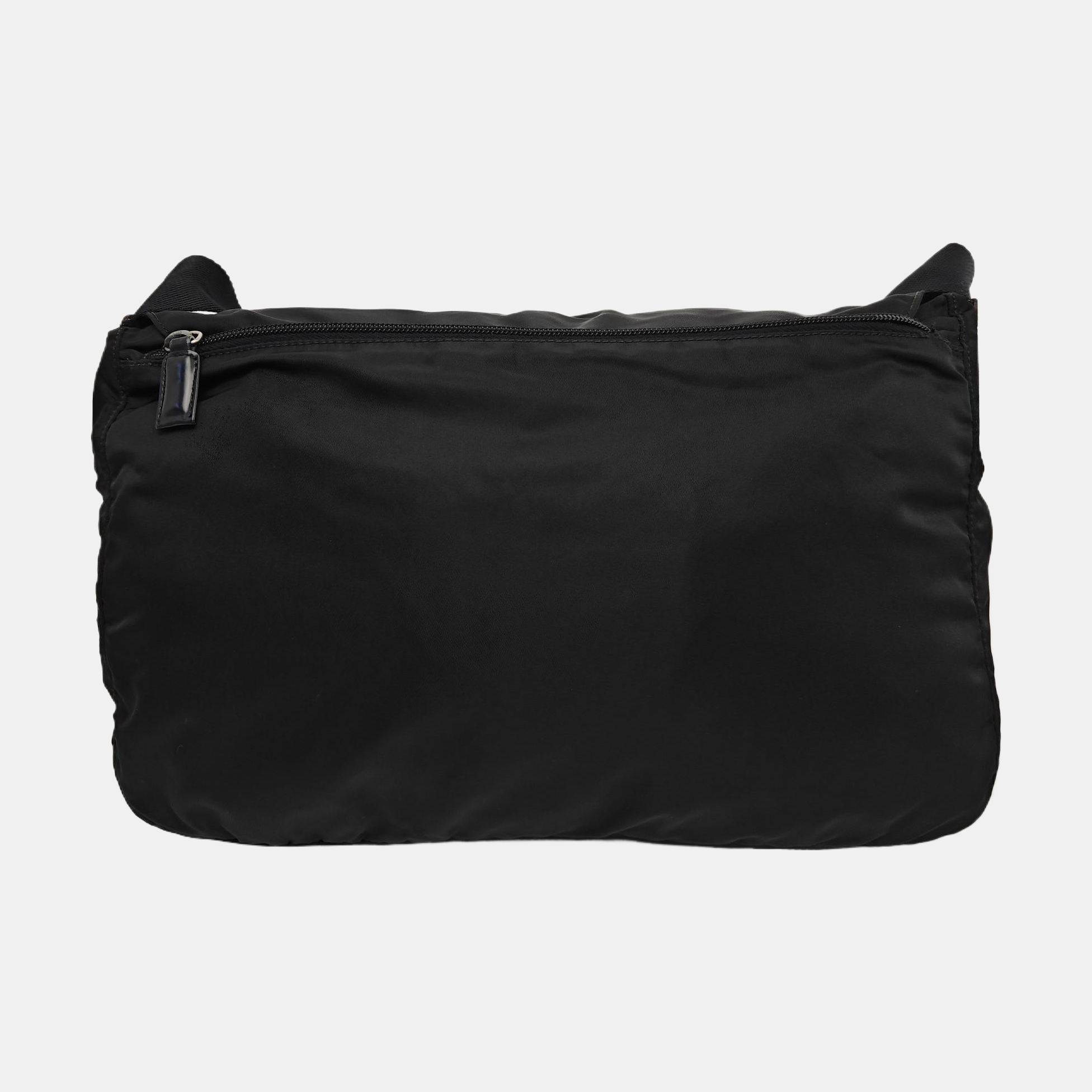 Nylon Shoulder Bag Black