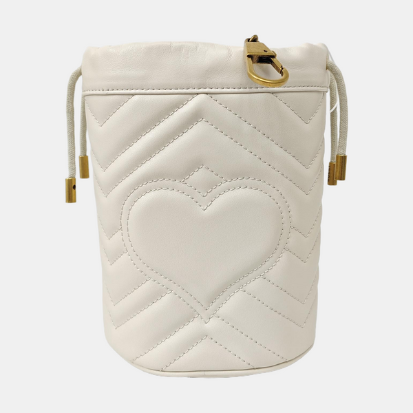 GG Marmont Mini Quilted Calfskin White