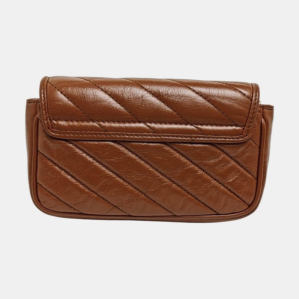 GG Marmont Mini Quilted Calfskin Brown