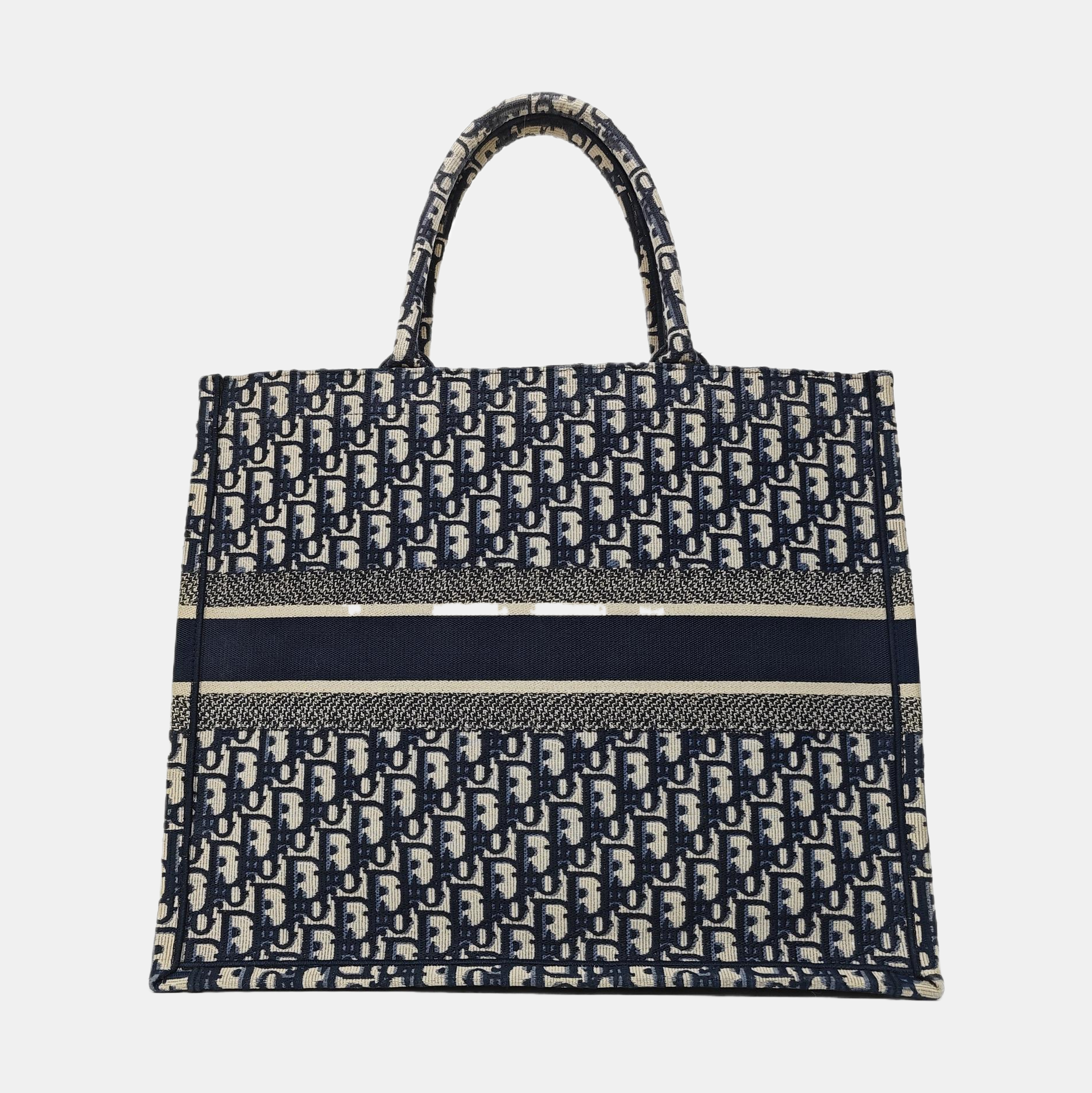 Book Tote Large Oblique Canvas Blue