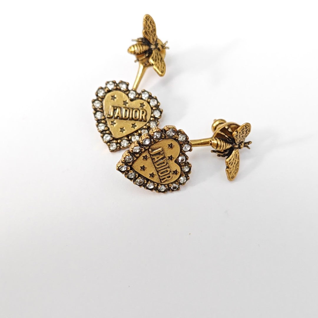 J'adior Metal Gold Stud Earrings