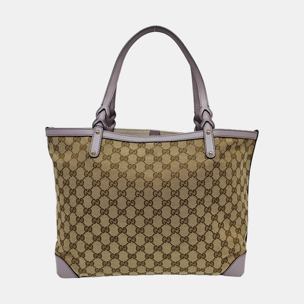 Monogram Canvas Tote Bag Beige