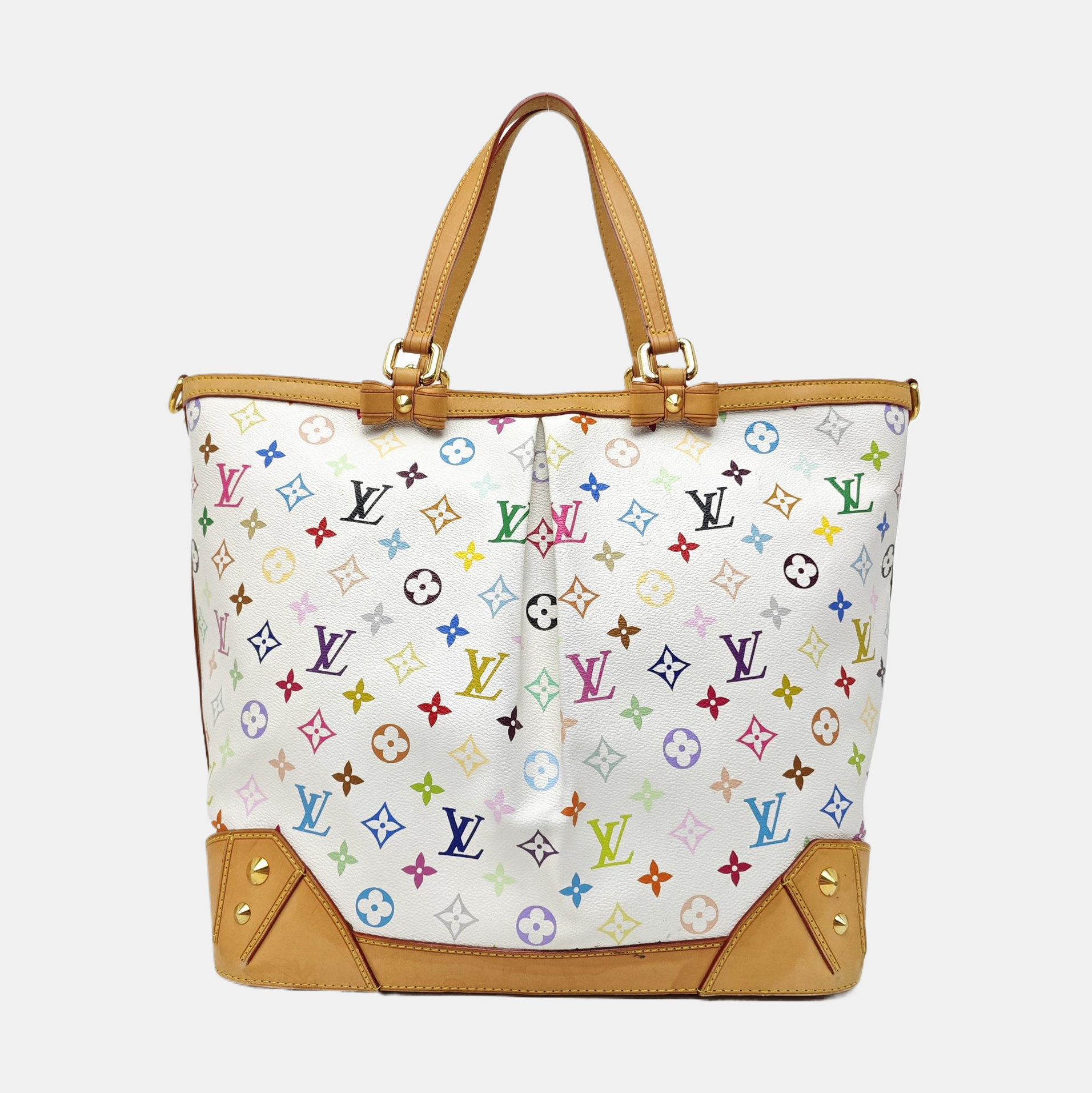 LV × TM SHARLEEN GM Monogram Coated Canvas White