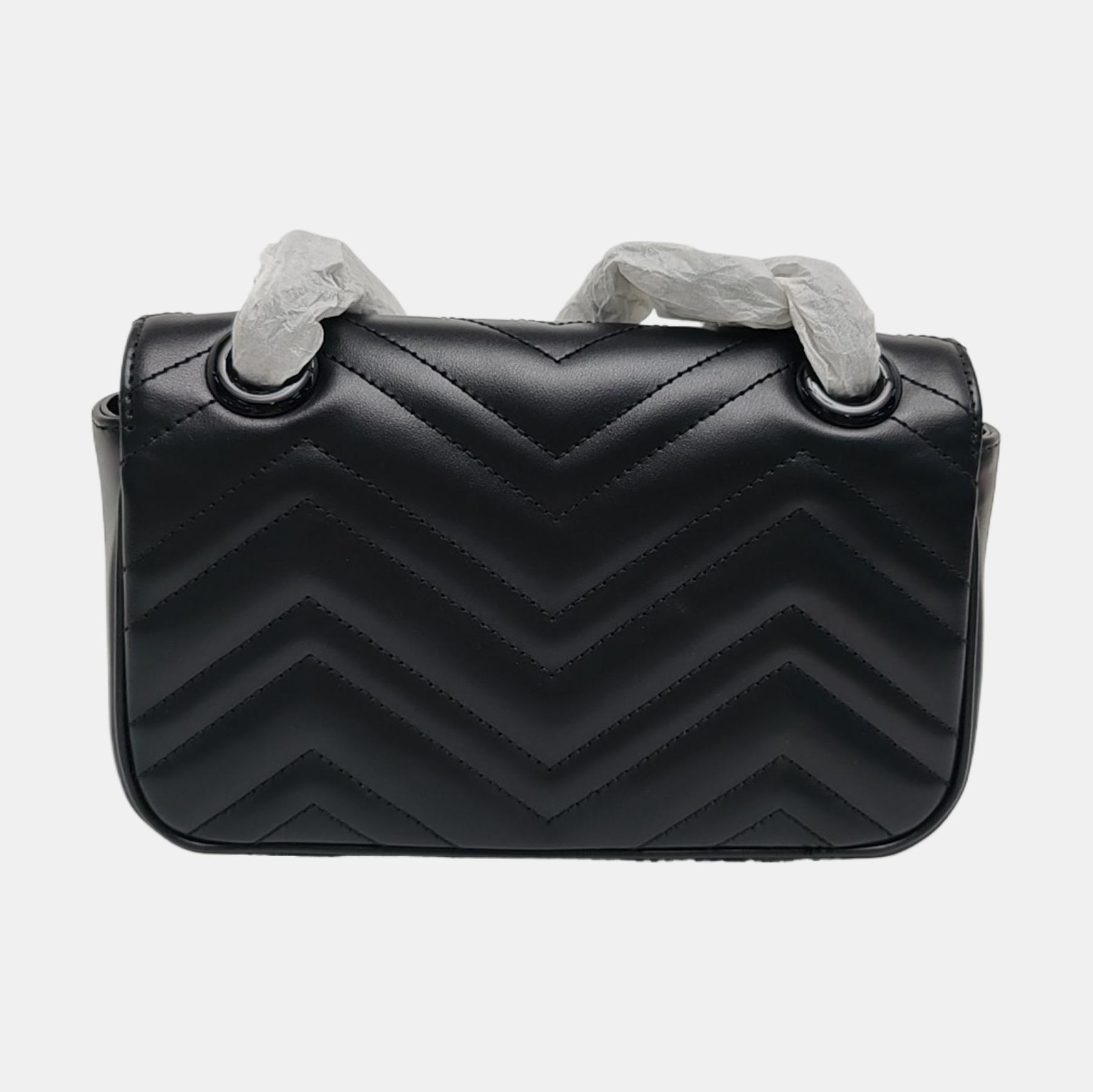 GG Marmont Small Quilted Calfskin Black