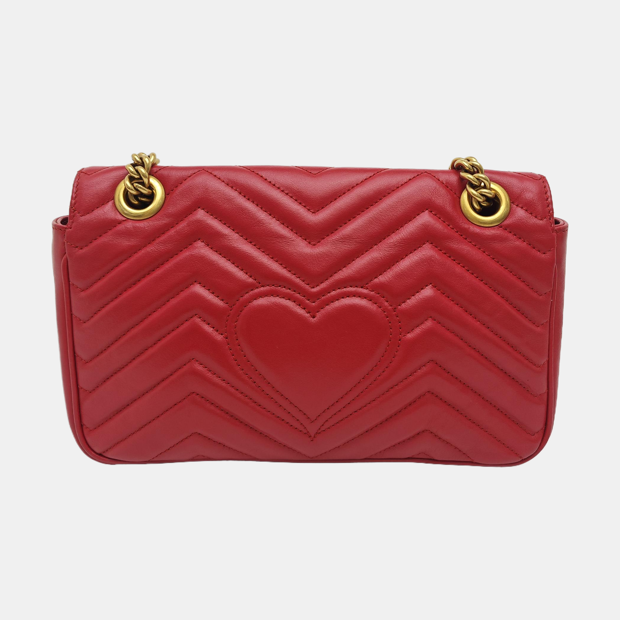 GG Marmont Medium Quilted Calfskin Red