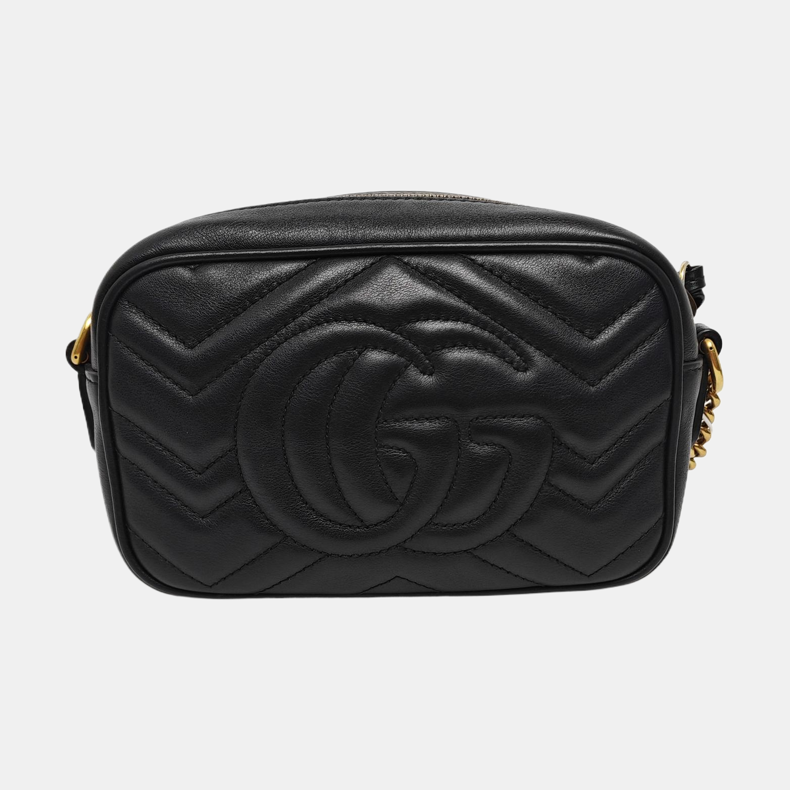 Authenticated pre-owned  GG Marmont Mini Quilted Calfskin Black - Shoulder Bag at Looply