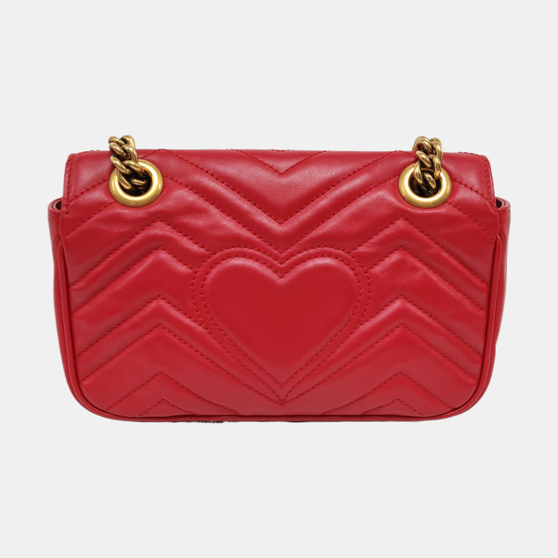 Authenticated pre-owned  GG Marmont Small Quilted Calfskin Red - Crossbody Bag at Looply