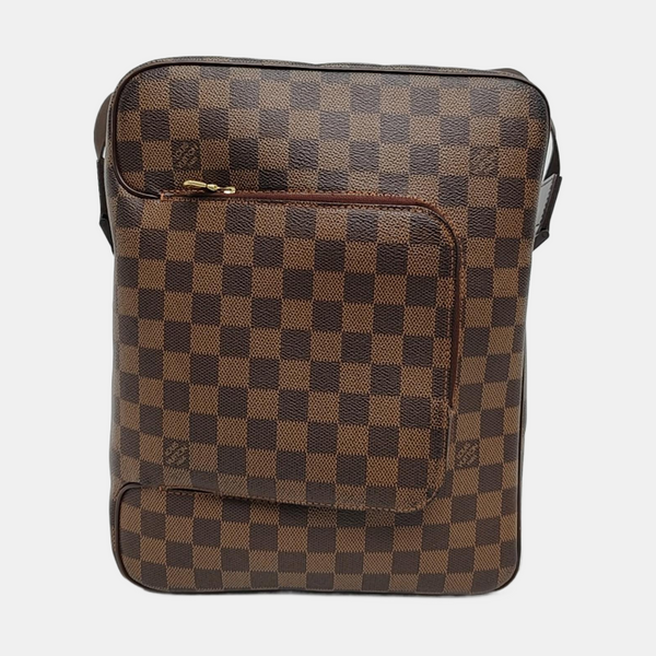 OLAV MM Damier Ebene Coated Canvas Brown