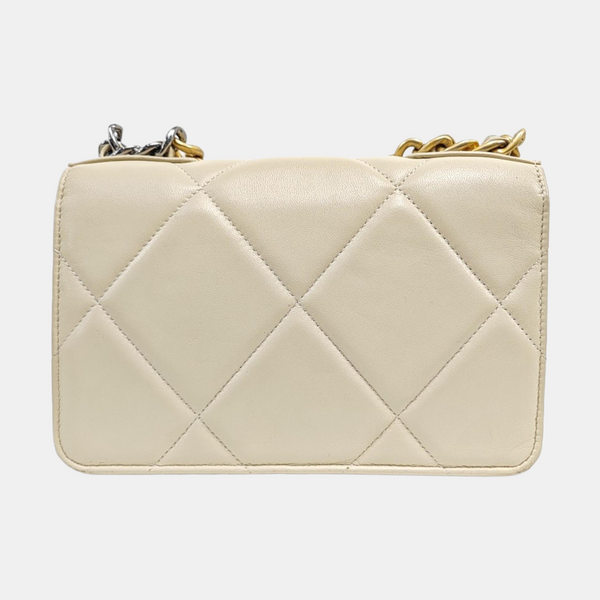 CHANEL 19 WOC Quilted Lambskin Beige