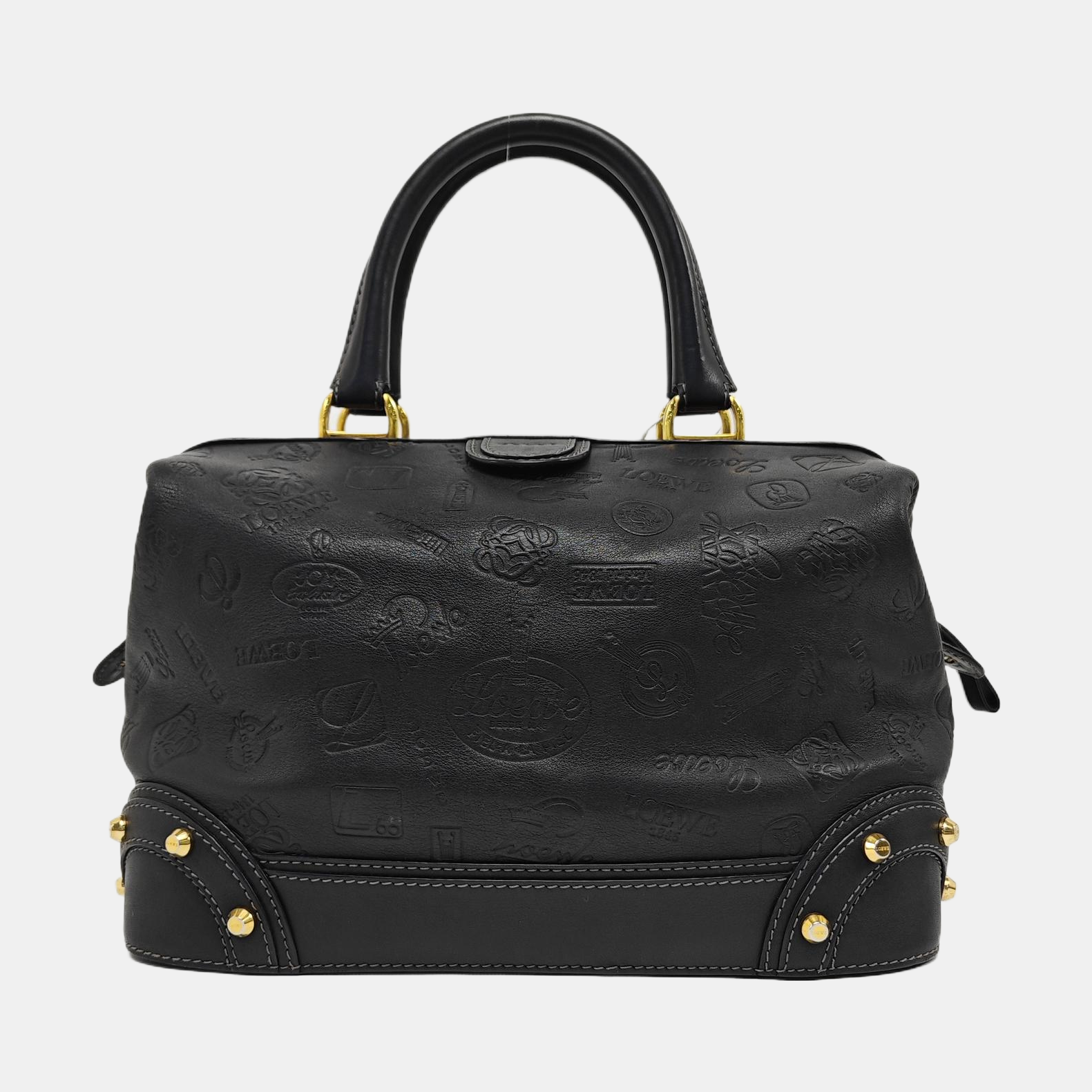Calfskin Top Handle Bag Black