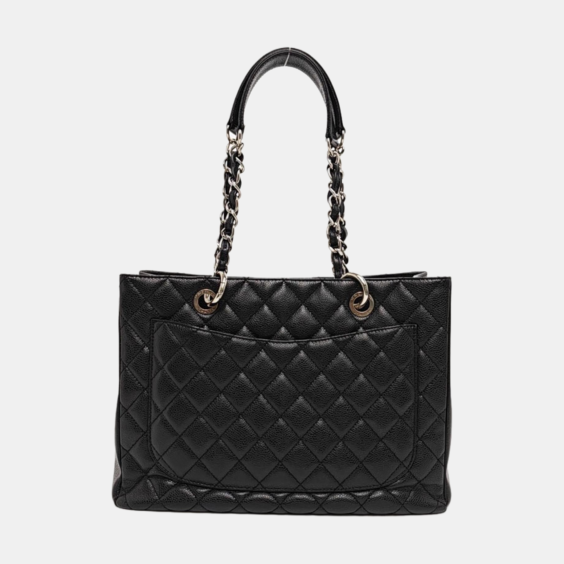 CHANEL GST Large Quilted Grained Calfskin Brown