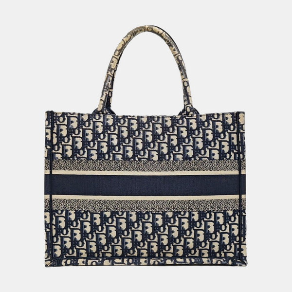 Book Tote Medium Oblique Canvas Blue
