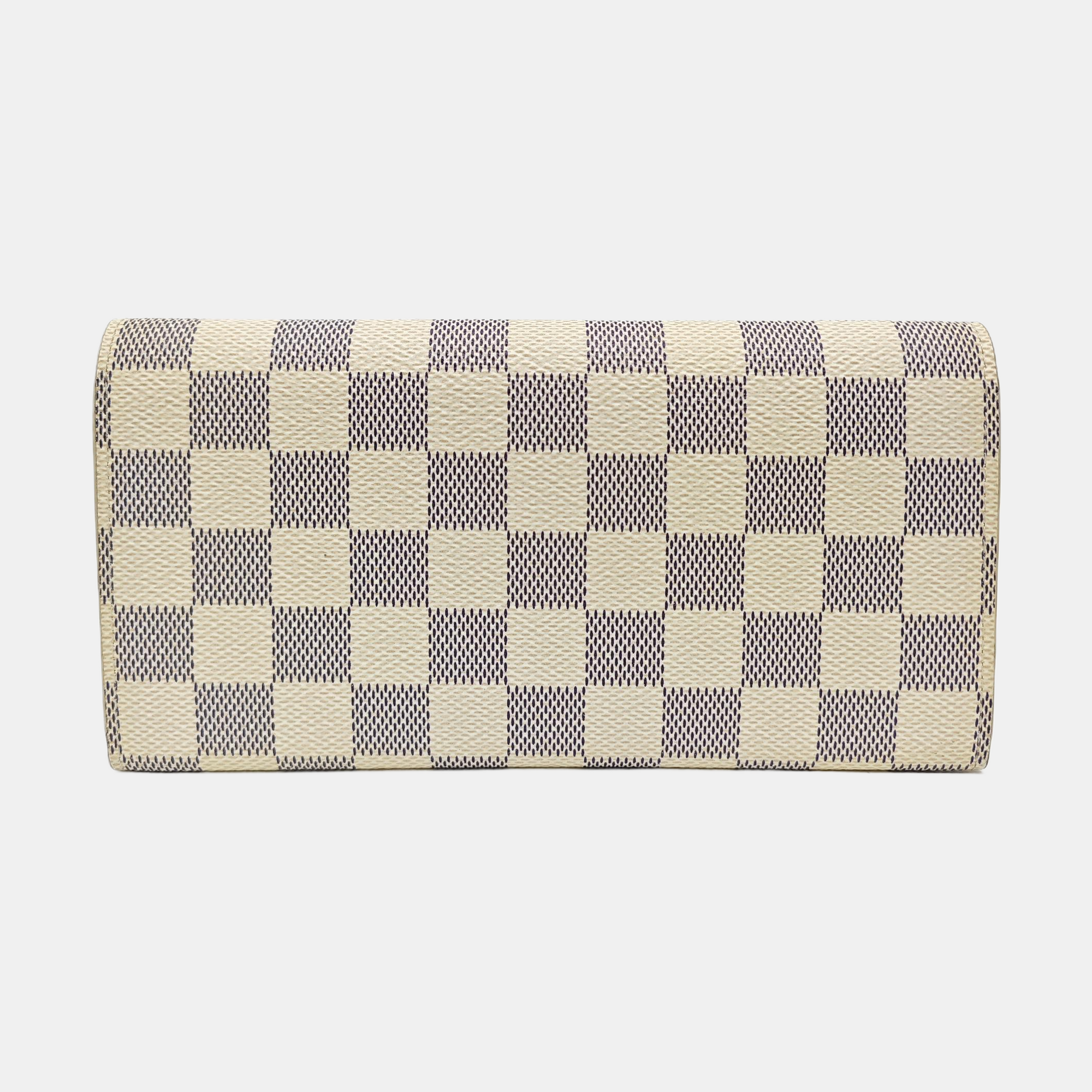 EMILIE Damier Azur Coated Canvas White Wallet