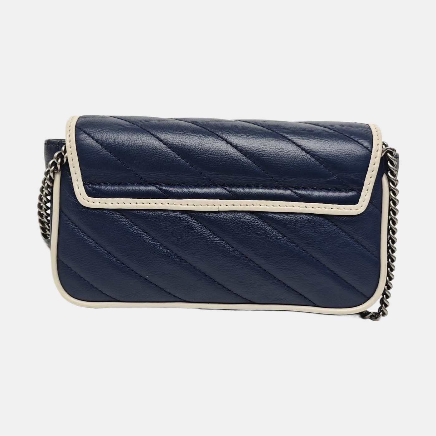 GG Marmont Super Mini Quilted Calfskin Blue
