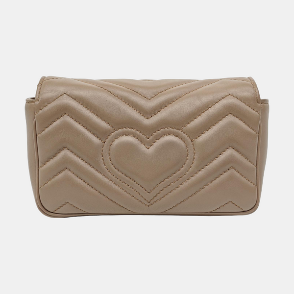 GG Marmont Mini Quilted Calfskin Beige