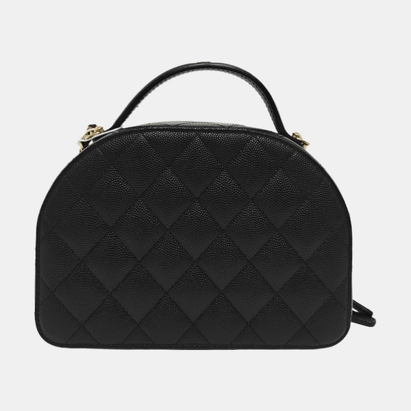 Quilted Grained Calfskin Black