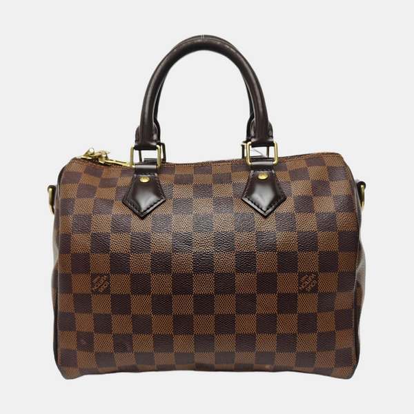 SPEEDY 25 Damier Ebene Coated Canvas Brown